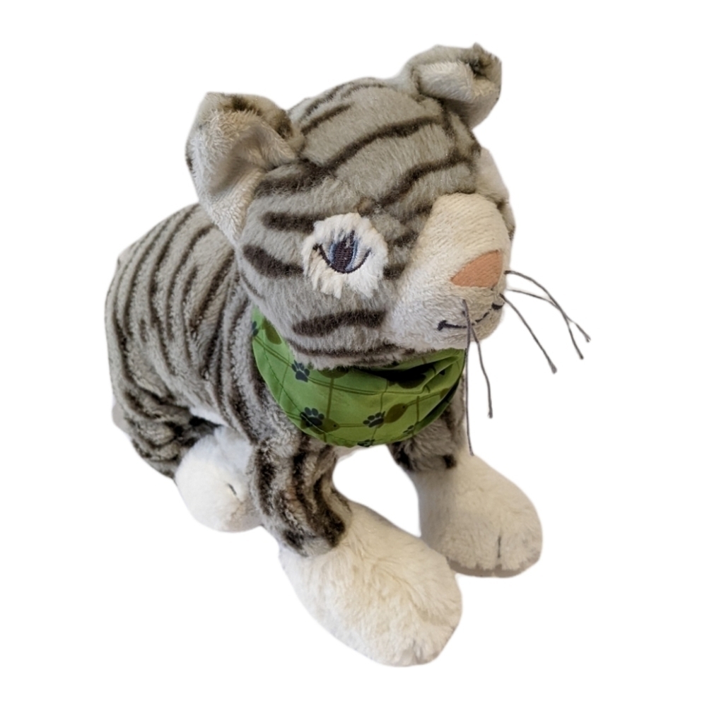 Ikea Lillen grey tabby cat plush 11”